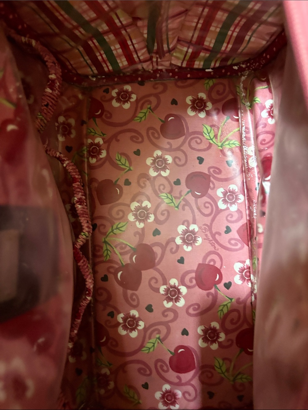 Brighton Pink and Brown Heart Travel Weekender Satchel - Picture 10 of 16